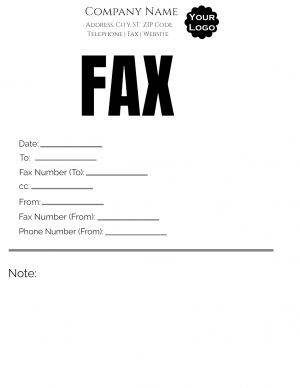 Fax cover sheet