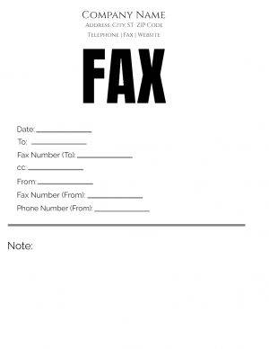 Sample Fax cover sheet